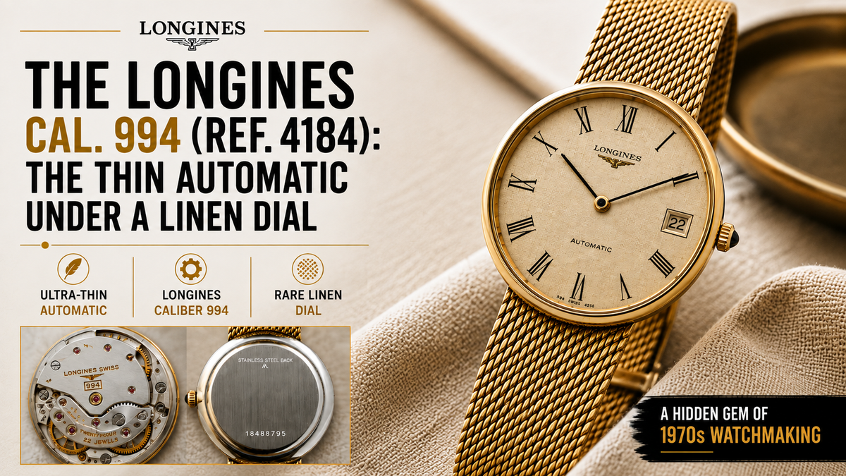 The Longines Cal. 994 (Ref. 4184): The Thin Automatic Under a Linen Dial