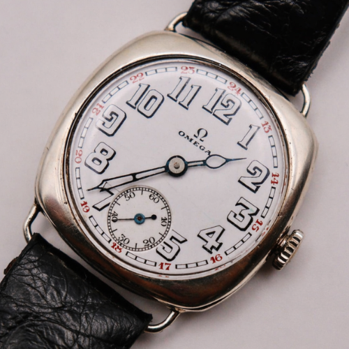 Omega Silver Cushion Enamel Dial — condition photograph