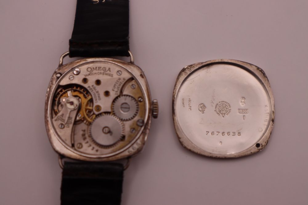 Omega Silver Cushion Enamel Dial – 1920s/30s