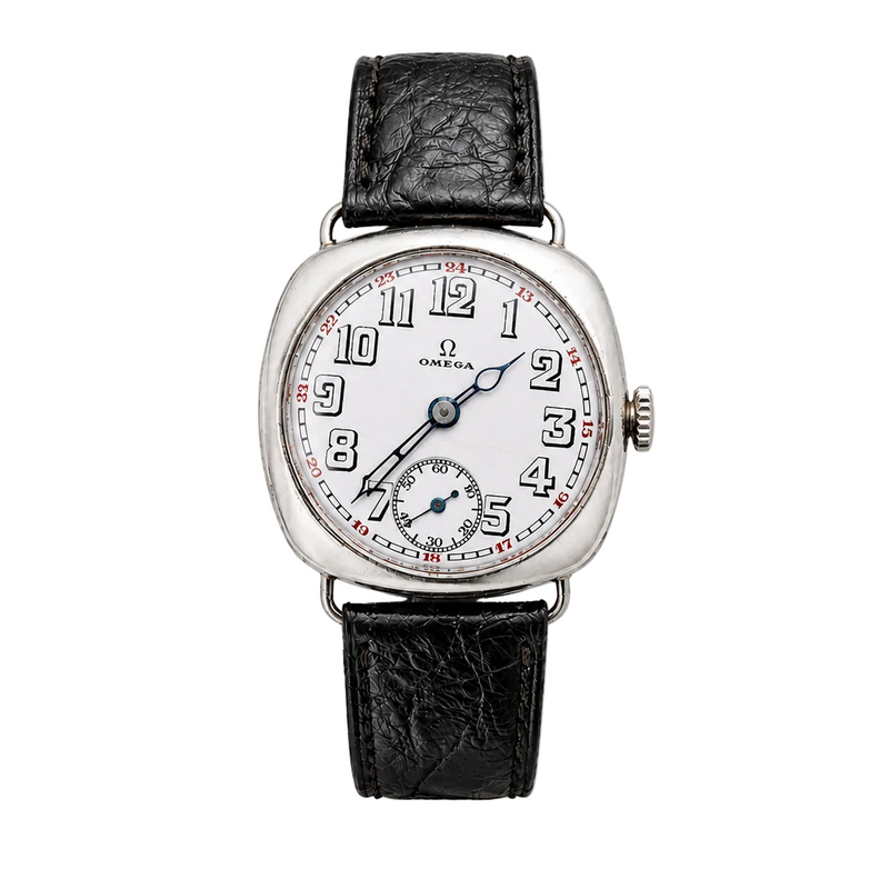 Omega Silver Cushion Enamel Dial – 1920s/30s